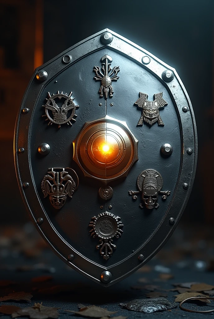 A shield that shows responsibility, punctuality, empathy, creativity, assertiveness and innovation.