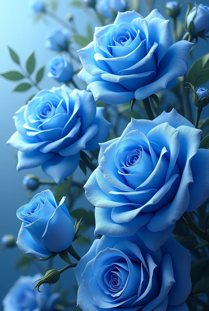 Billboard with a bunch of blue eternal roses.