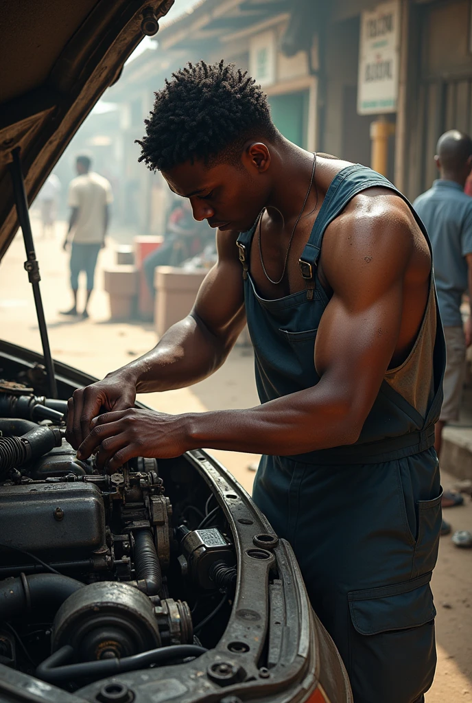 A young nigeria working as an Auto machinek