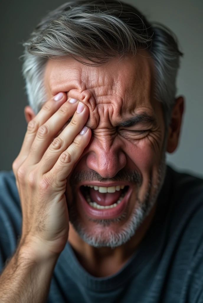 man feeling pain in mouth