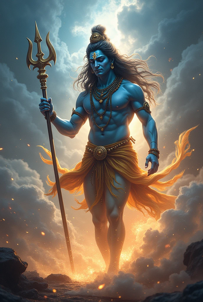 Shiv shankar name's lord( near stand trident),full dody lite,in art, tandav , third eye
