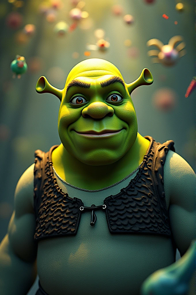 Shrek logo written " video art" 
