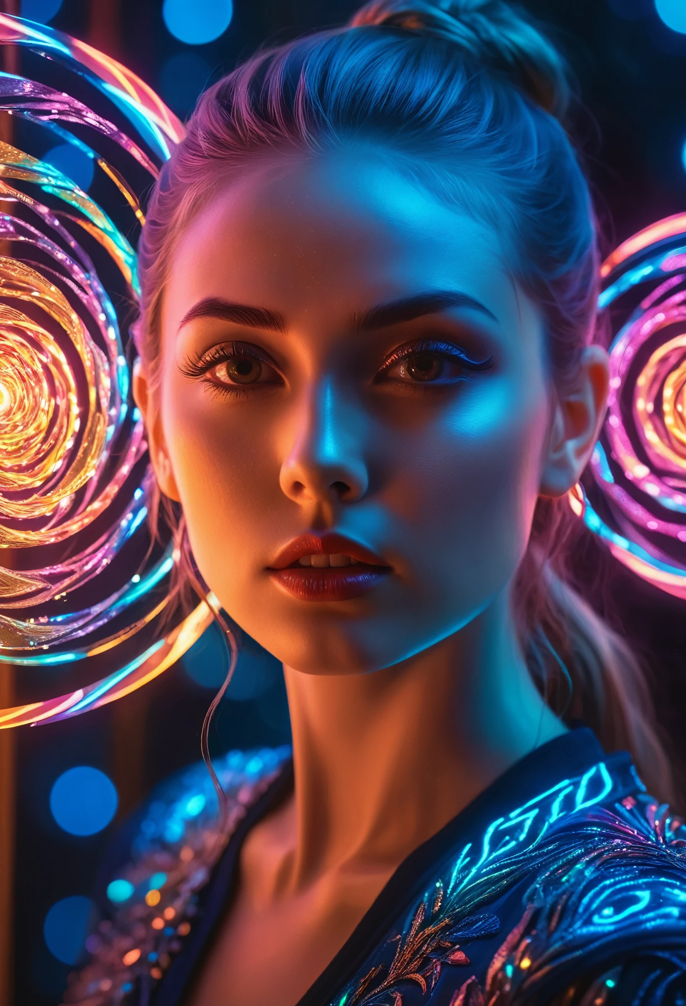 Optical illusion, Artwork by Brandon Woelfel (Alex Gray:1.07), Fantasy Art, High Detail, number, complex, 8K, ((Very detailed)), Movie Lighting, Dramatic lighting, intense, Clear focus, best quality, Ultra Detail.