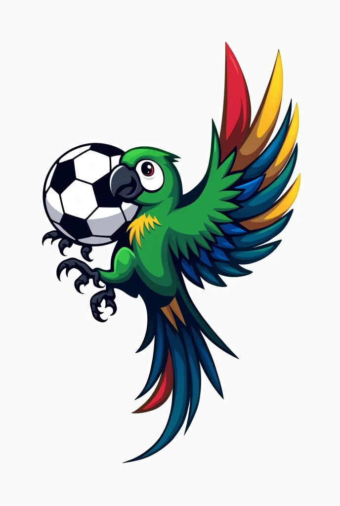 Create a football logo with a parrot and a soccer ball and with the name of Colombian parrots