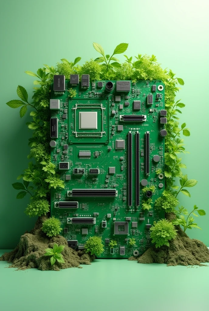 Green eco concept computer motherboard 
