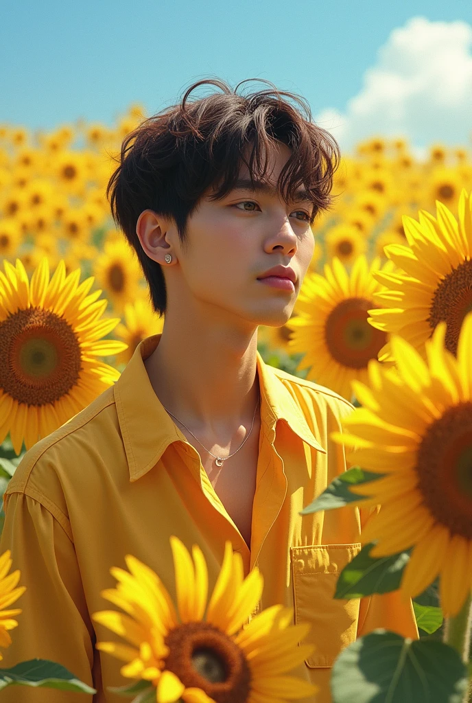 Bts member Taeyhung With sunflower