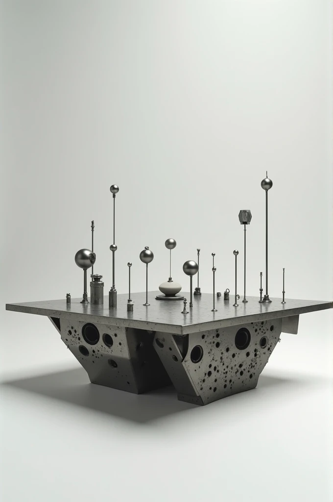 Table with several piercings