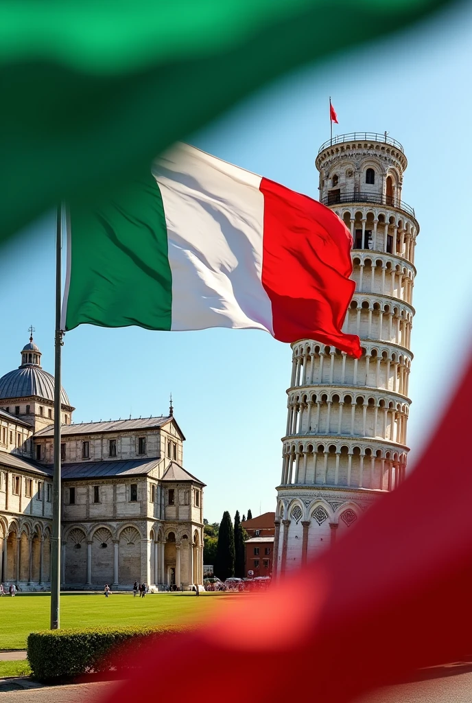 An image with dimensions for a WhatsApp group profile: the Italian flag and a monument with the clear phrase "parliamo italiano?" also add with a different font "Prof. Matias" must fit into a whatsapp group profile