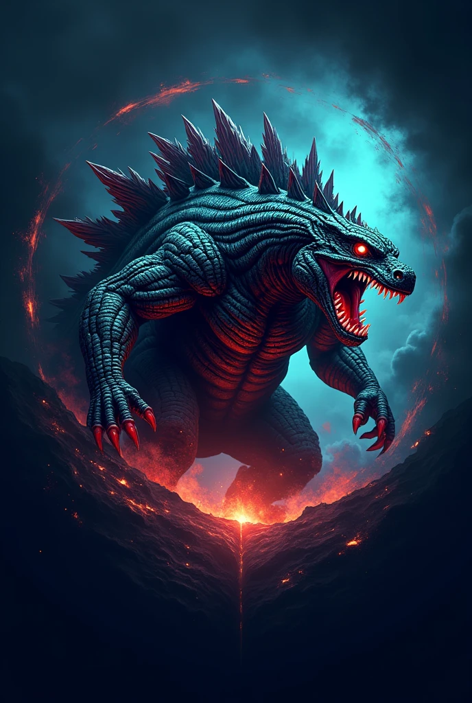 A text named GameZilla, make a logo. In the theme of godzilla