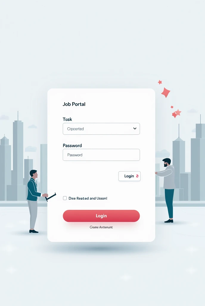 Login page wire frame design for online job portal wireframe
