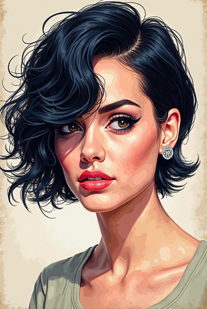 The singer katy perry's with short hair face with art style of pixel art sketches without prefect lines