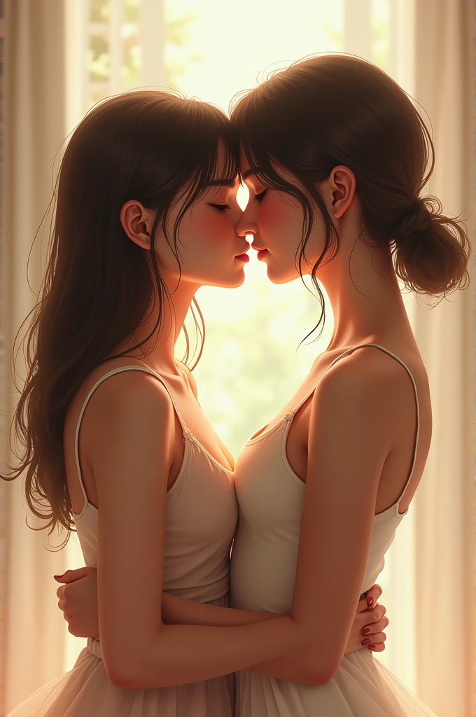 Girl kissing another girl
