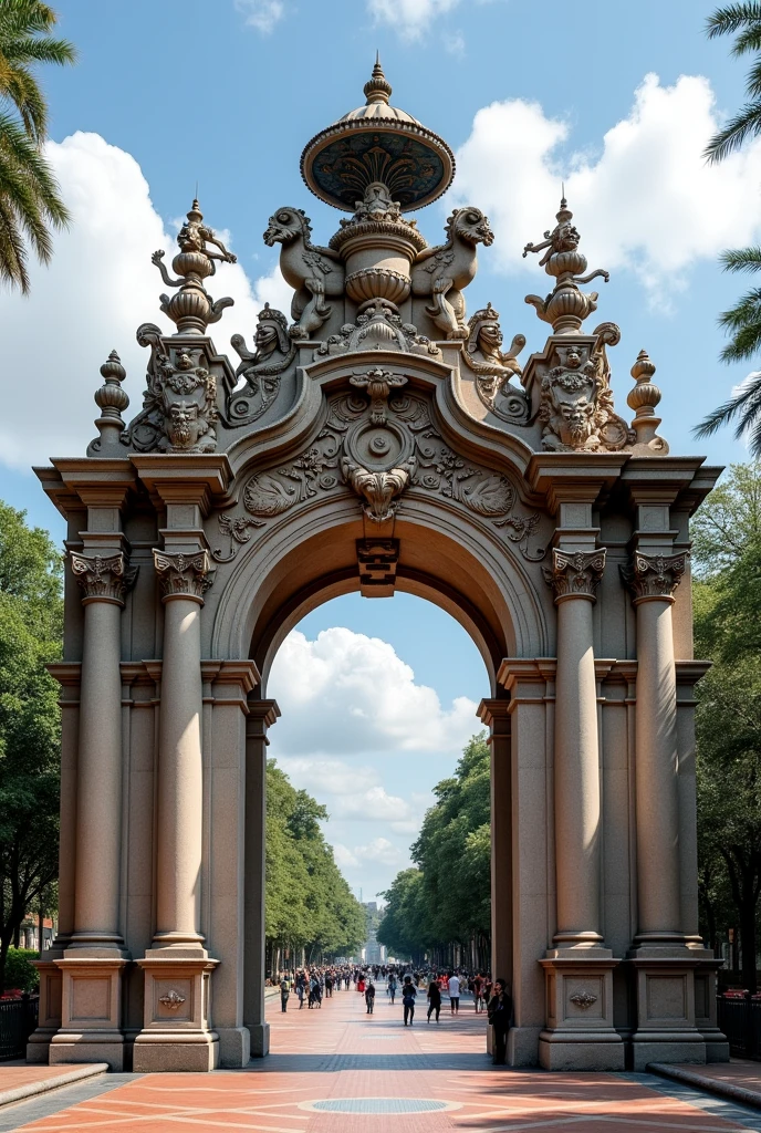 The entrance arch of the zoo called the park of legends in Lima, Peru