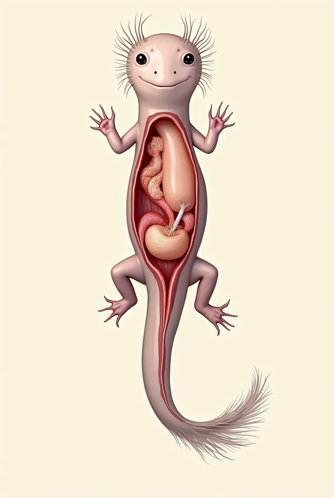 Axolotl with male reproductive system