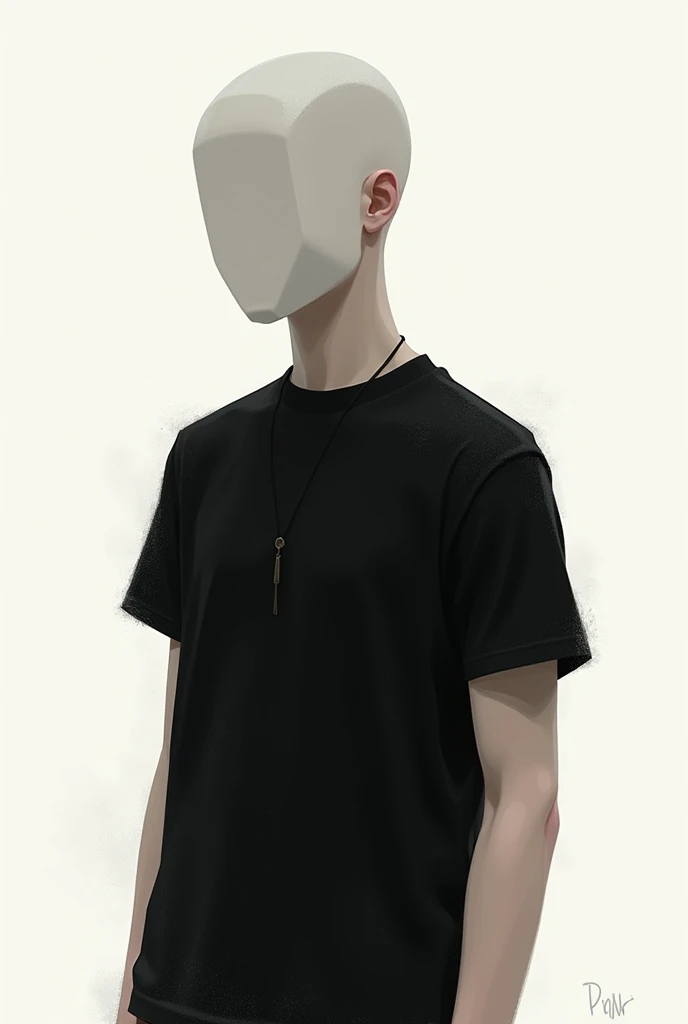 Create a character with a black 1D shirt without a background with anime details , dry paint without shine leave it like a digital art then leave traces like the ibus pain
