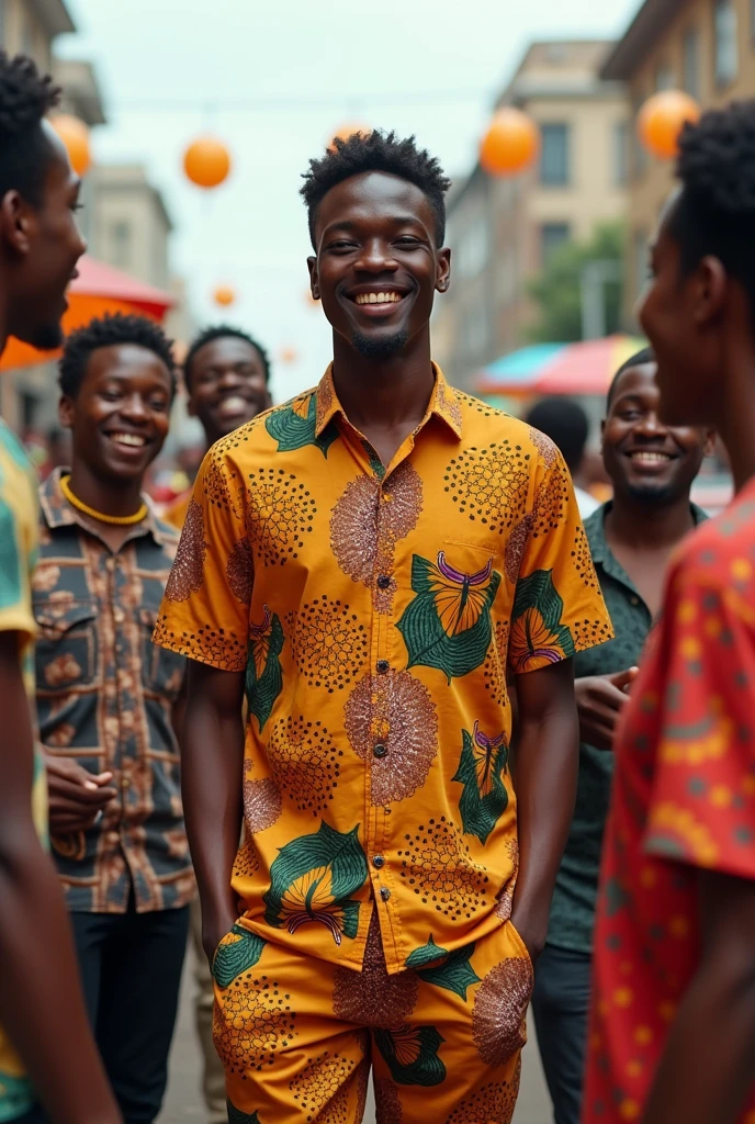 A young nigeria man with with his friends