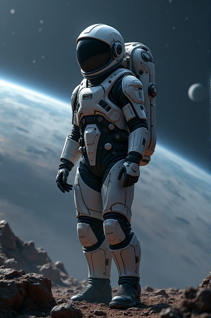 A man in the space waring space suit
