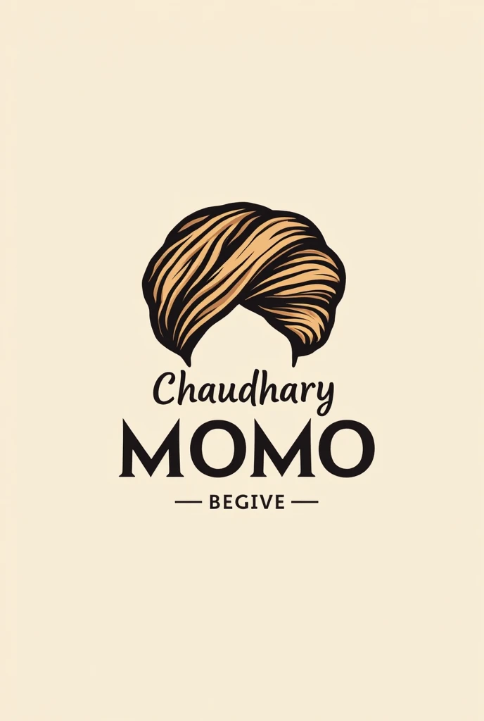 Create a creative logo for the my client that sell momo and shop name is Chaudhary momo and please include a turban in logo