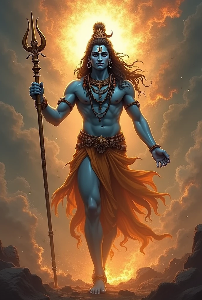 Shiv shankar name's lord( near stand trident),full dody lite,in art, tandav , danger ,power lite hand