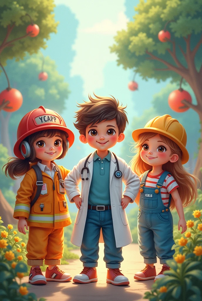 Kids donning different professions
