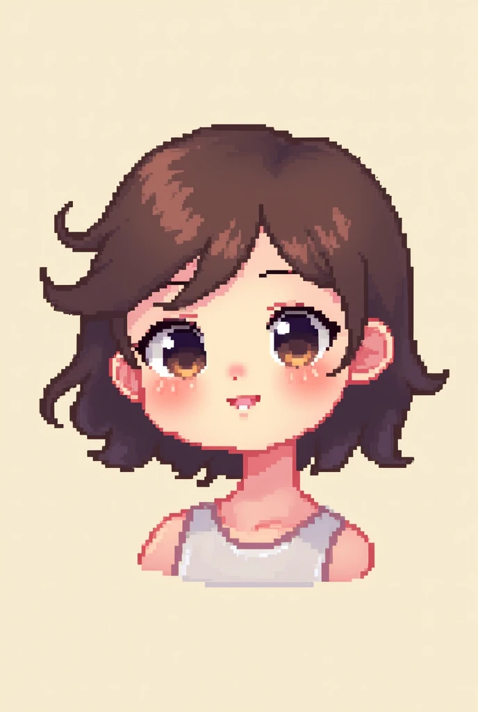 Simple Kawaii Pixel Art Woman No Background