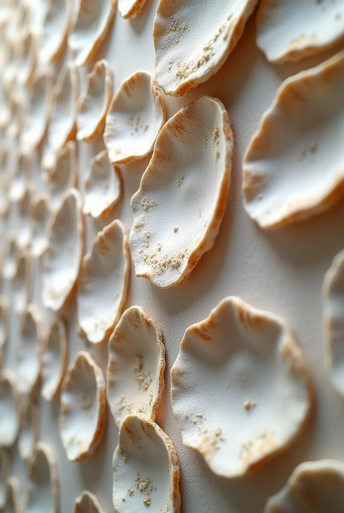 generate an hd realistic 3d wall thermal insulation made out of oyster shells (talaba) from the Philippines. it's an innovation. make it advanced. make the oyster shell more prominent and not thoroughly mixed and compacted