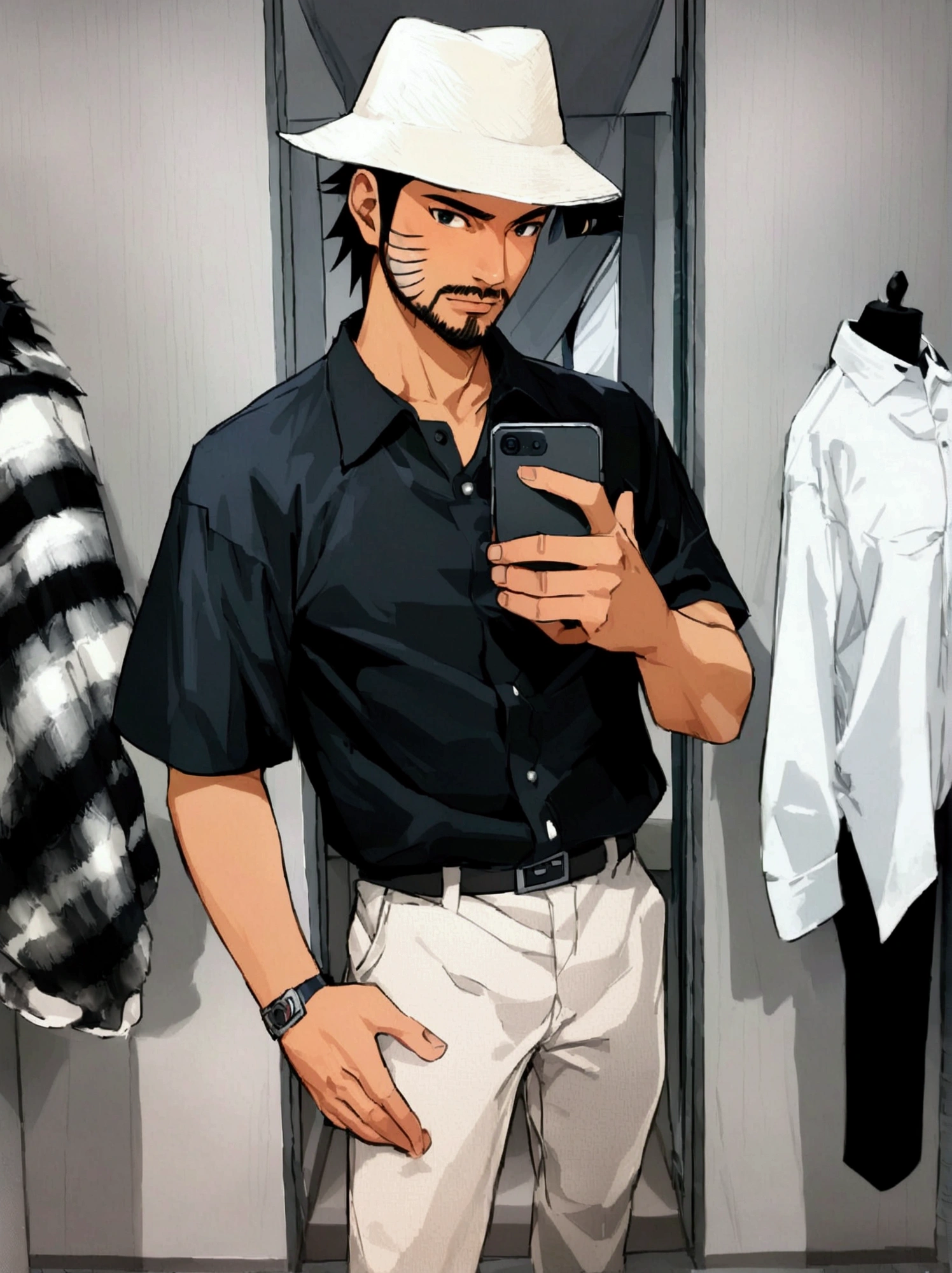 Make this character as naruto antagonist and male