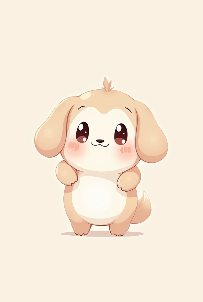 Make an anime style drawing with very simple basic painting of a kawaii