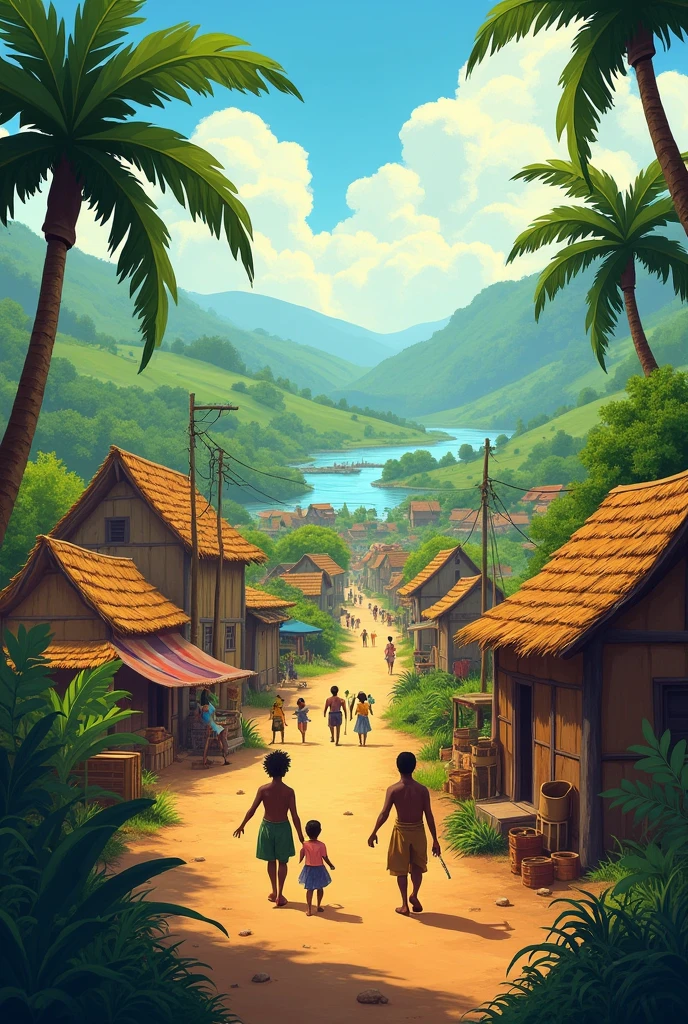 A disney movie cover for a poor village on congo