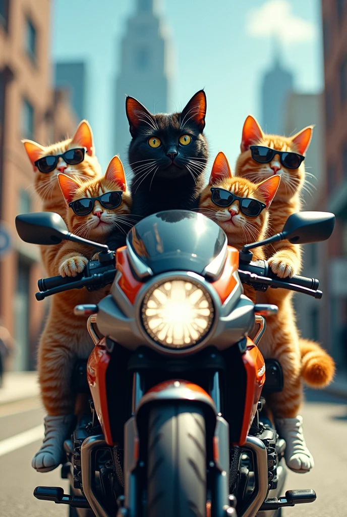 Five Female Cats Motorcycle Sunglasses