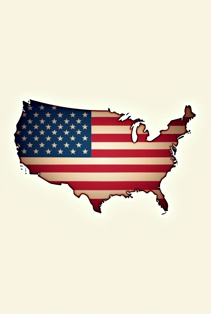 Map of the United States and that comes out with the colors of its flag 