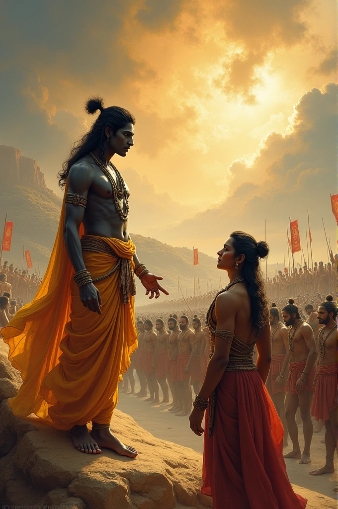 अर्जुन को गीता का उपदेश देते हुए कृष्ण