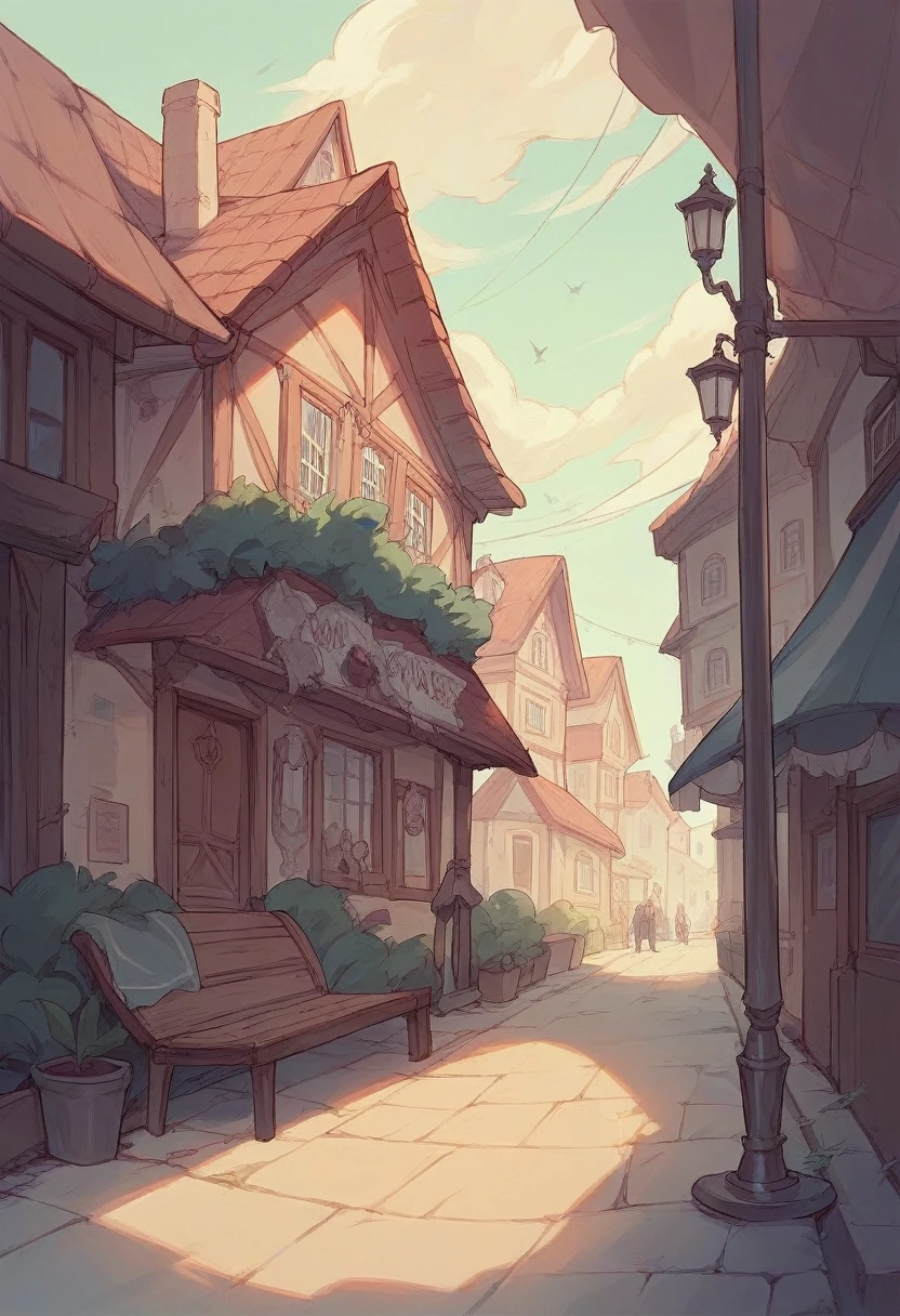 City with cameras in houses, on the posts and benches