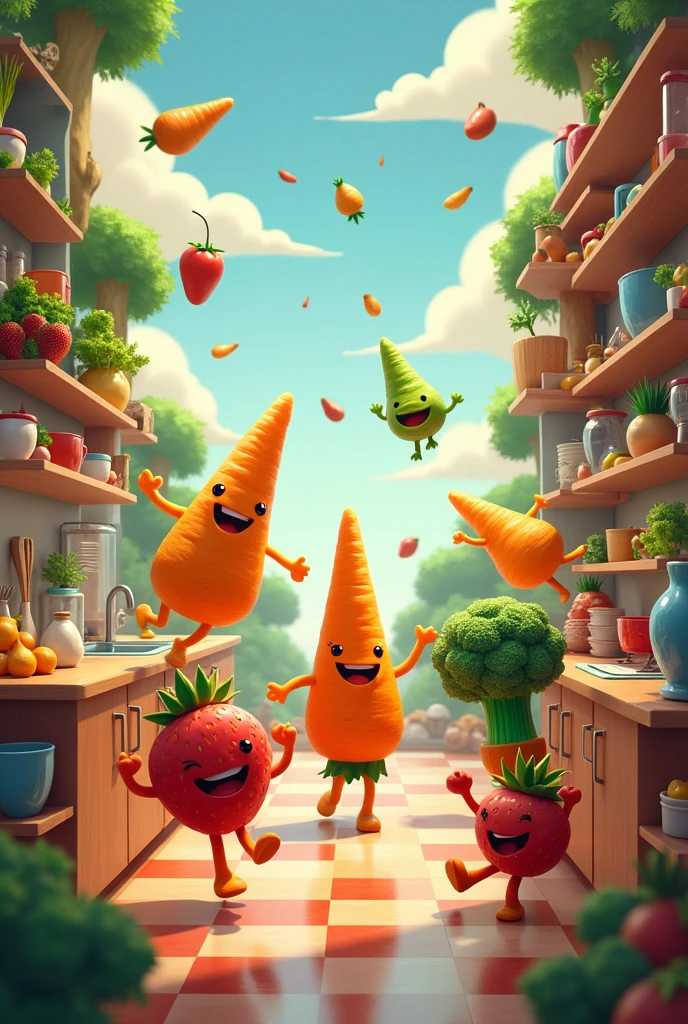 The Fantastic Food Factory - A song where kids imagine a whimsical kitchen where fruits and veggies come to life and have their own adventures.