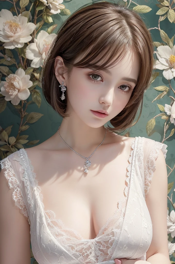 sweater, lace thong, Large Breasts, (((Very elegant and beautiful, Perfect detail, Very detailed))), whole body, Most detailed, Written boundary depth, 美しく詳細なwhole body, Thin legs, 1 , 30 years old, Very short hair, Spiked Hair, Gray and silver hair, Beautiful detailed hair, Perfect Face, Expressionless, Beautiful, detailed, deep eyes, Please open your mouth a little, Delicate arms and hands, Pale skin, Earrings, Beautiful and gorgeous necklace, Colorful background, HD background, Blurred Background, Very delicate and beautiful, masterpiece, (((Highest quality, Very beautiful 8K CG wallpaper))), (((Trendy hairstyles))), park,