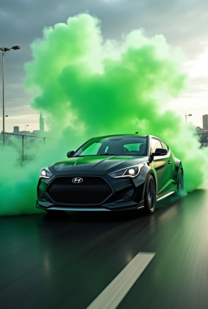 EFR Smoke Veloster poster black and green racing in barcelona