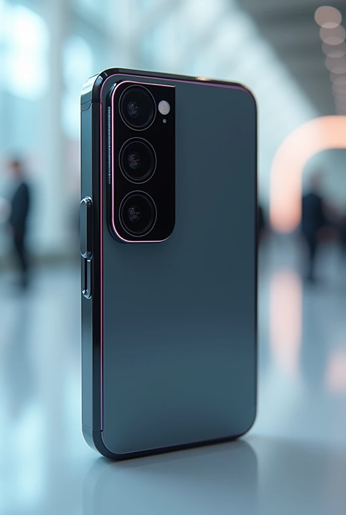 create a technological cell phone with 4 cameras on the side of the screen
