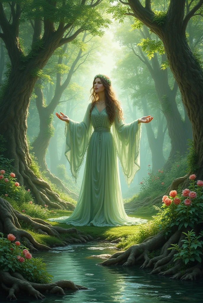 A garden with mother earth