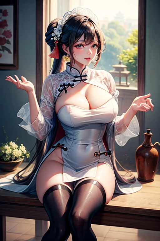masterpiece, The best quality in the best., 1 woman, mature woman, busty, elegant, china idol, Ancient China,