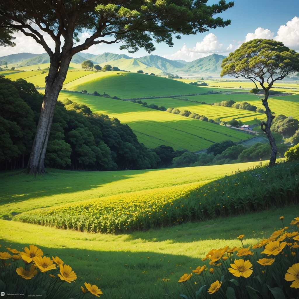 field of plants, flores, divine trees