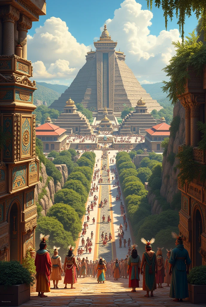 An Aztec city.