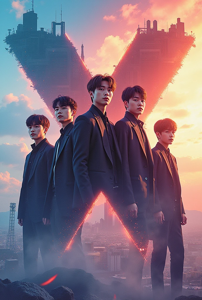 I want a symbol that represents my kpop group called NXT I want something realistic it's a boy group and I want it inspired by BTS, txt, straykids e astro