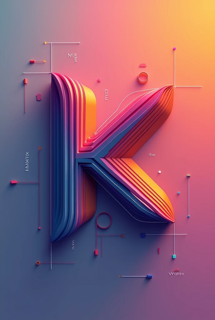 Logo for Kanvix company using letter k make it really unique and colourful and change font