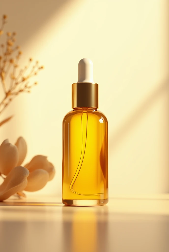 (photorealism:1.2), roll on 12ml bottle with golden color oil fill & an elegant background professional