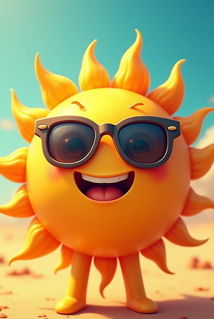 The sun with cool sunglasses