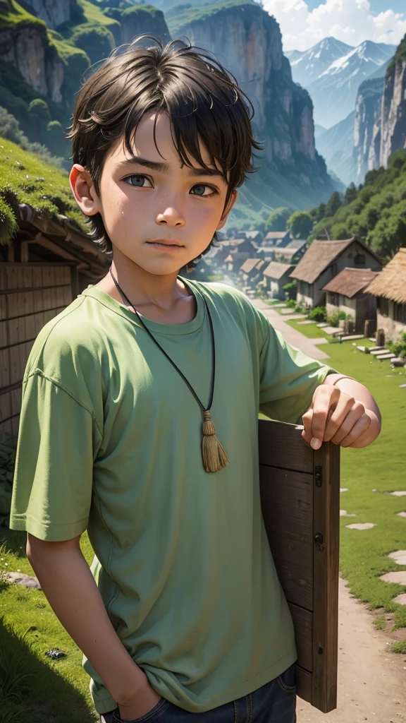  boy lived in a green valley Village 