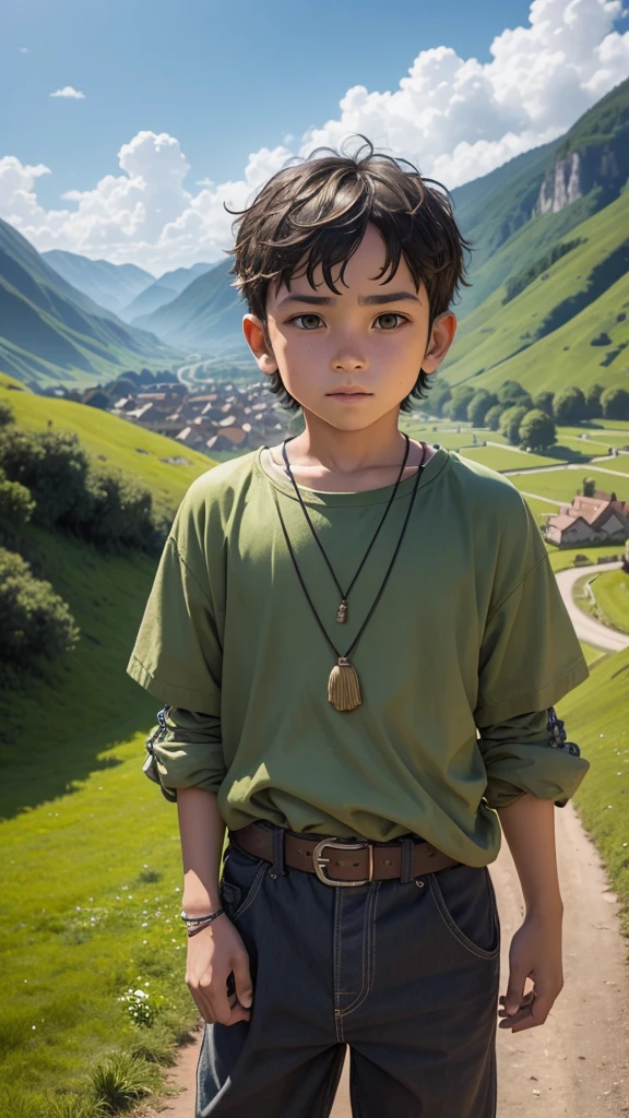  boy lived in a green valley Village 