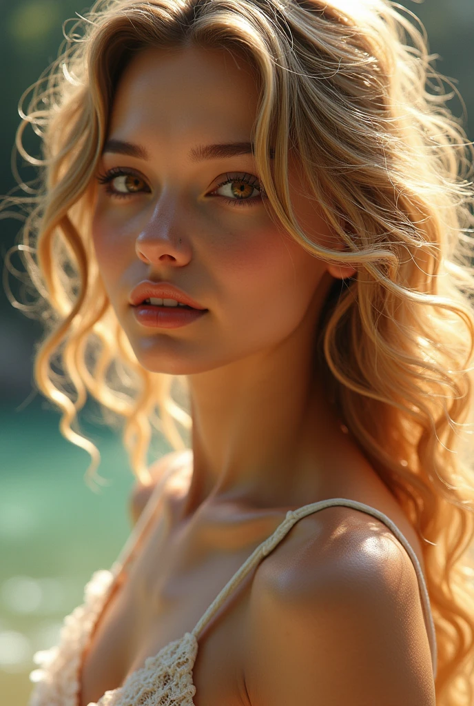 Unreal engine Korean Australian Rosanne Chaeyeong park blond hair curly brown eyes