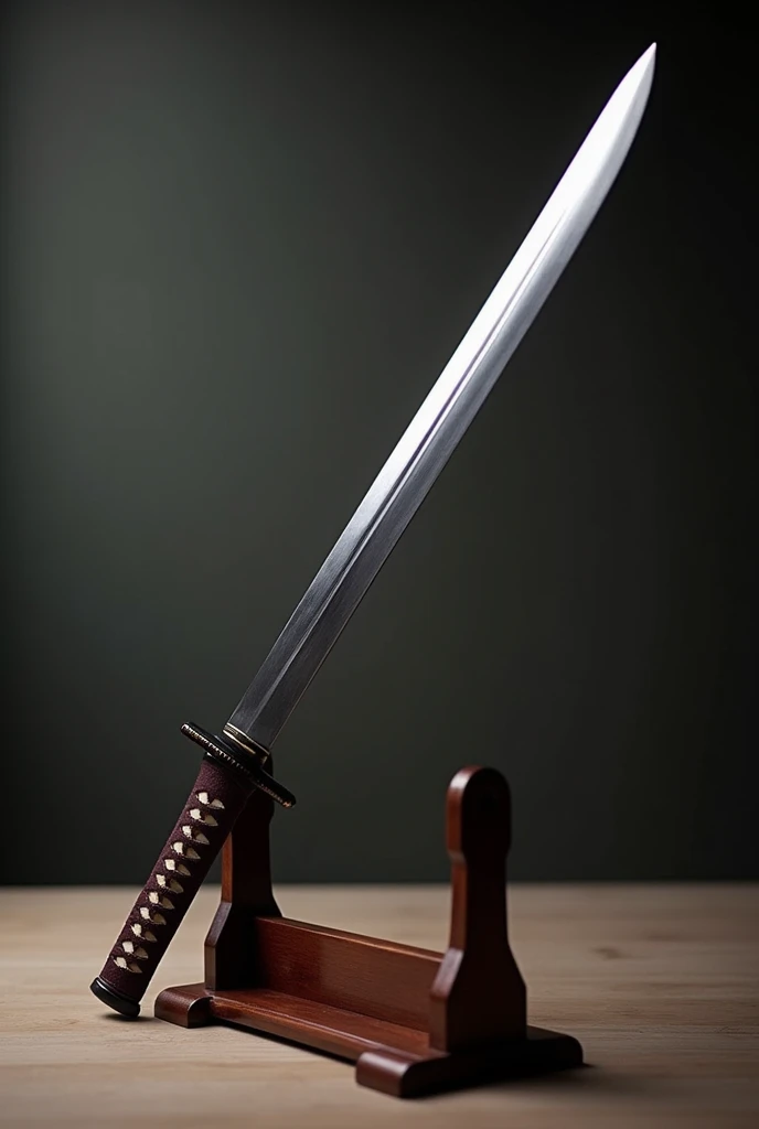 a hot sexy katana displayed on a stand
