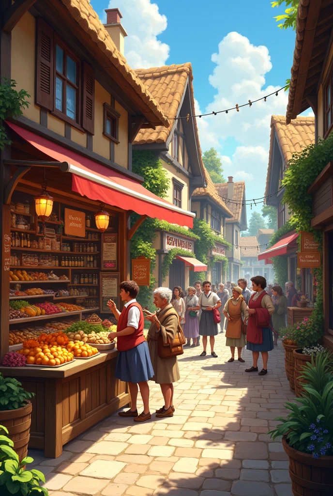 A village with a shop full of queue selling the grocerry